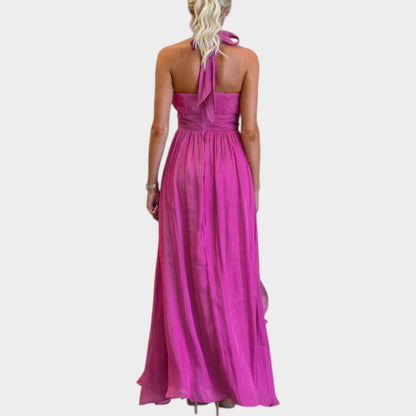Elegantes Maxikleid mit Rüschen und Neckholder-Ausschnitt für Damen