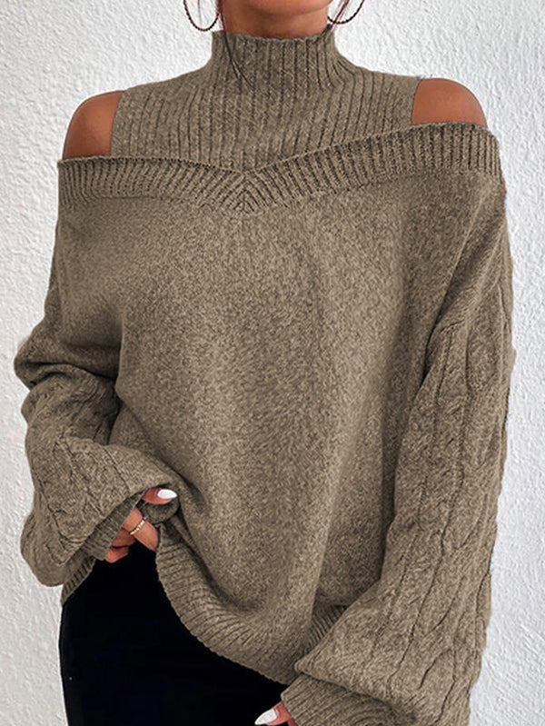 Damen Pullover Mit Schulterfreien Cut Out Details