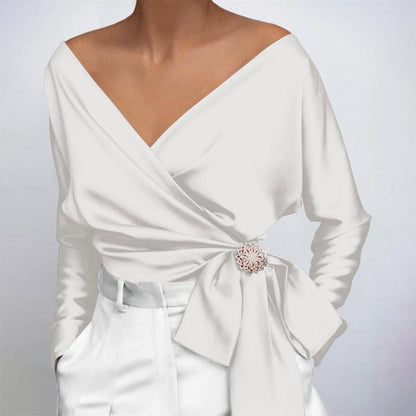 Seidensatinbluse für Damen