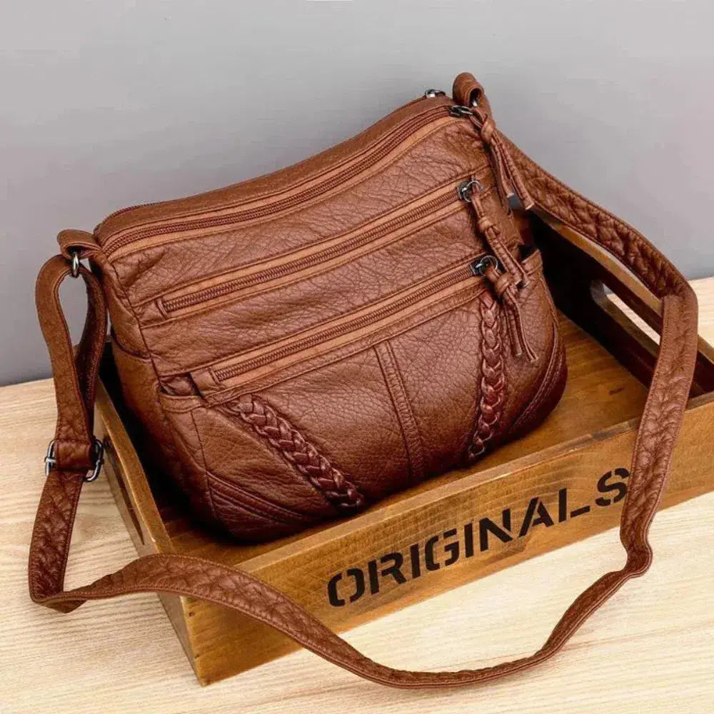 Praktische Schultertasche mit Fächern für Damen