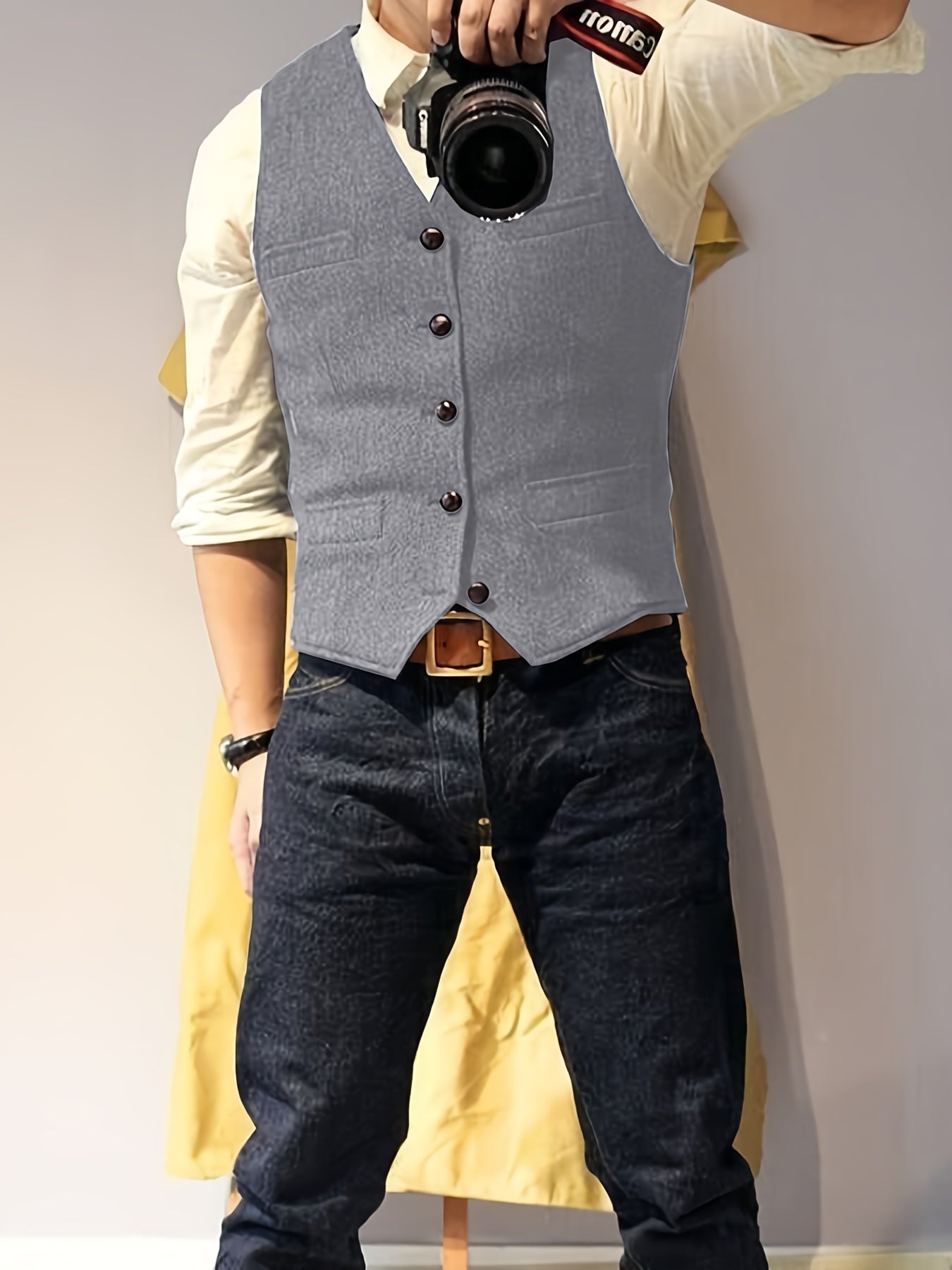 Vintage Tweed Weste im Western-Stil für Herren
