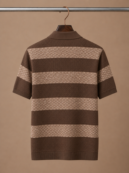 Herren Poloshirt aus Baumwolle mit Streifen, Regular Fit