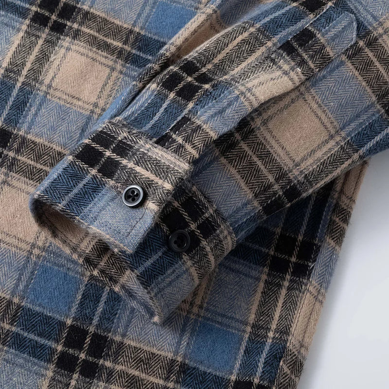 Herren Flanellhemd Mit Kariertem Muster