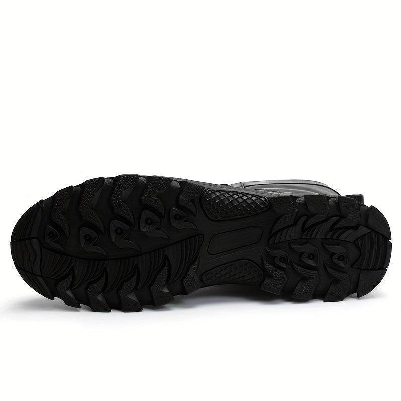 Lederstiefel mit Reißverschluss und Profilsohle für Herren