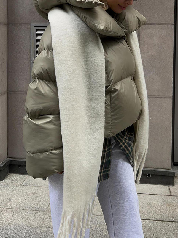Damen Winter Steppjacke Mit Kapuze Im Lockeren Schnitt