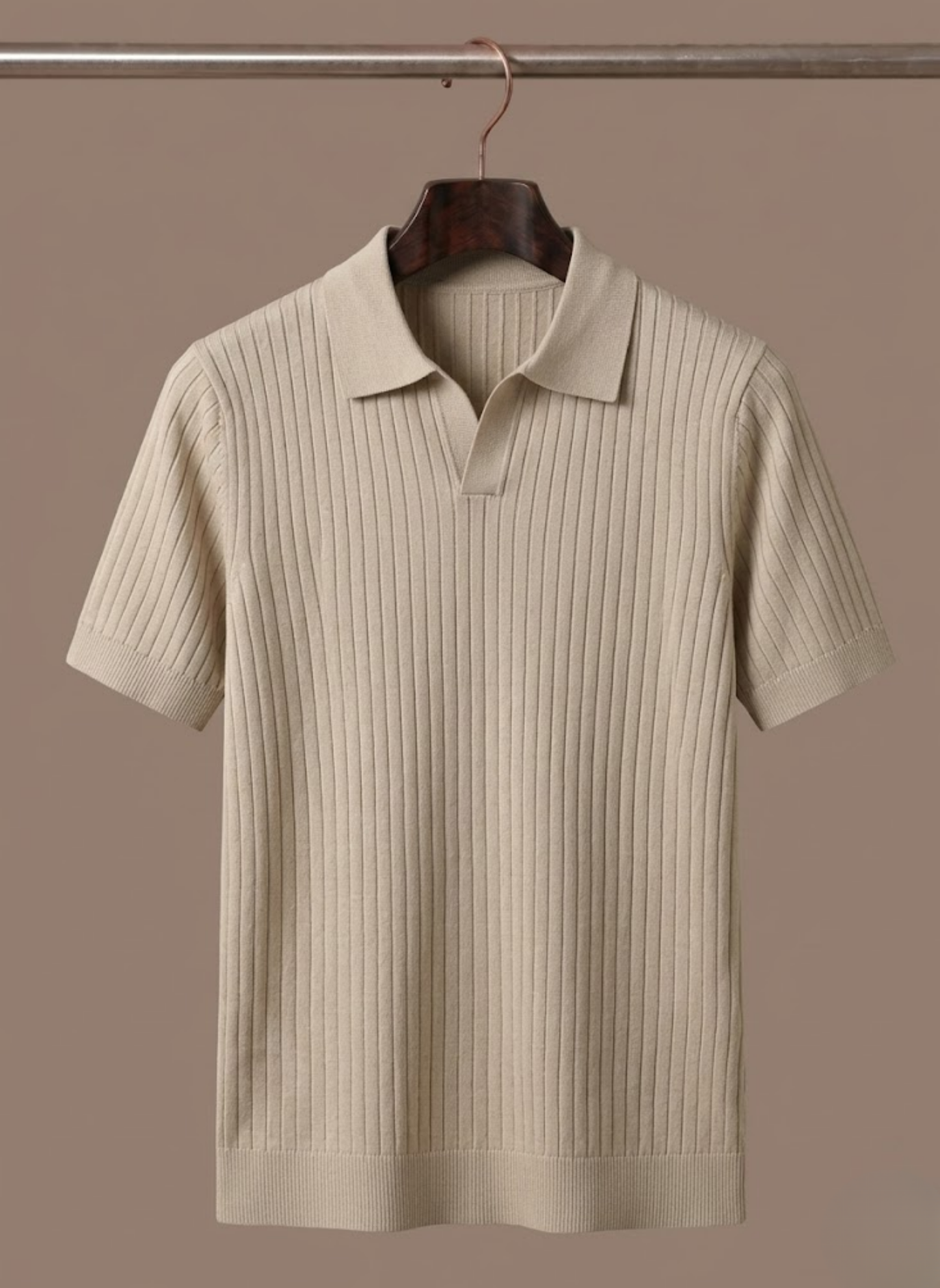 Leichtes Herren-Poloshirt aus Rippstrick
