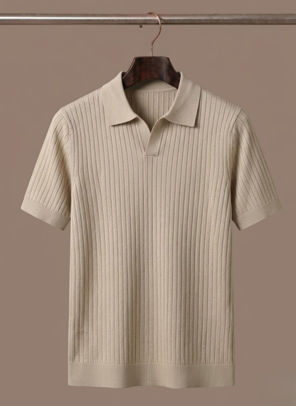 Leichtes Herren-Poloshirt aus Rippstrick