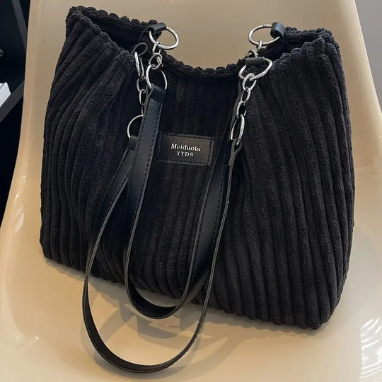 Weiche Gerippte Cordtasche für Damen