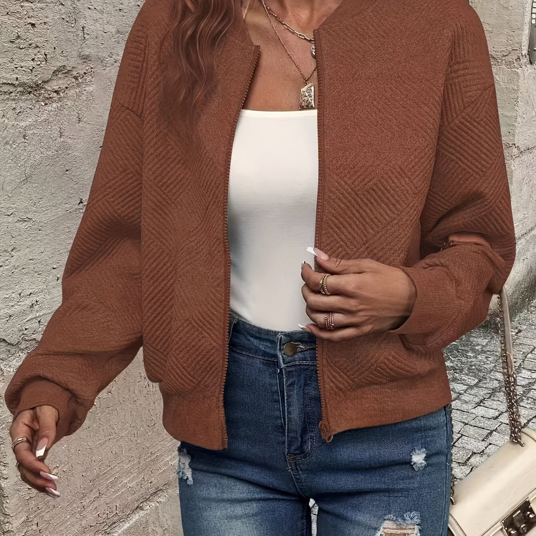 Leichte Übergangsjacke mit Stehkragen und Reißverschluss für Damen