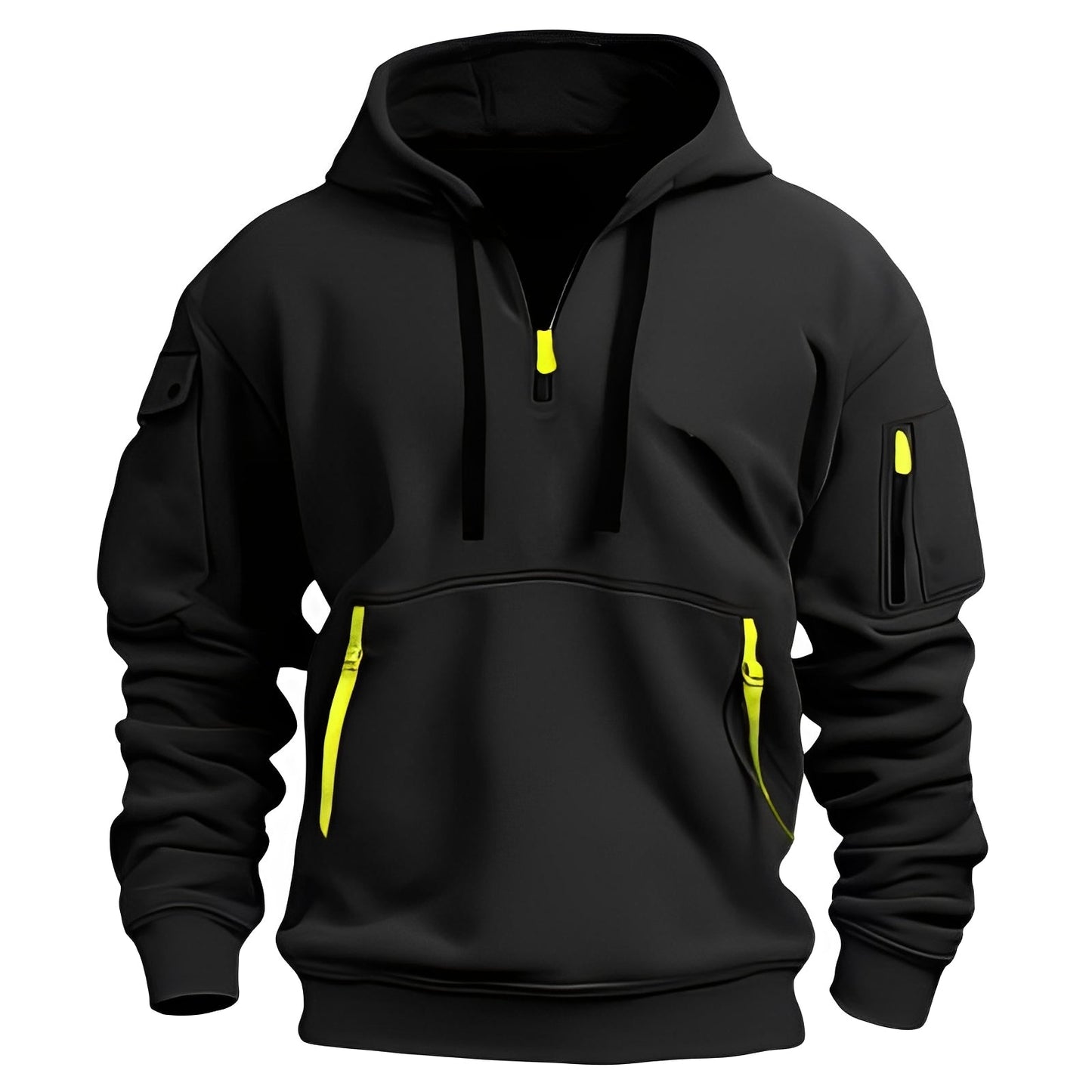 Herren Casual Halb-Reißverschluss Hoodie Pullover