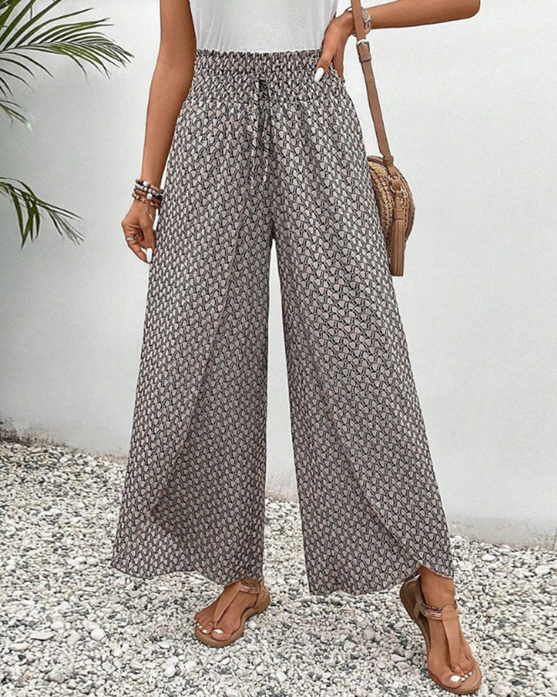 Damen Weite Hose Mit Geometrischem Muster