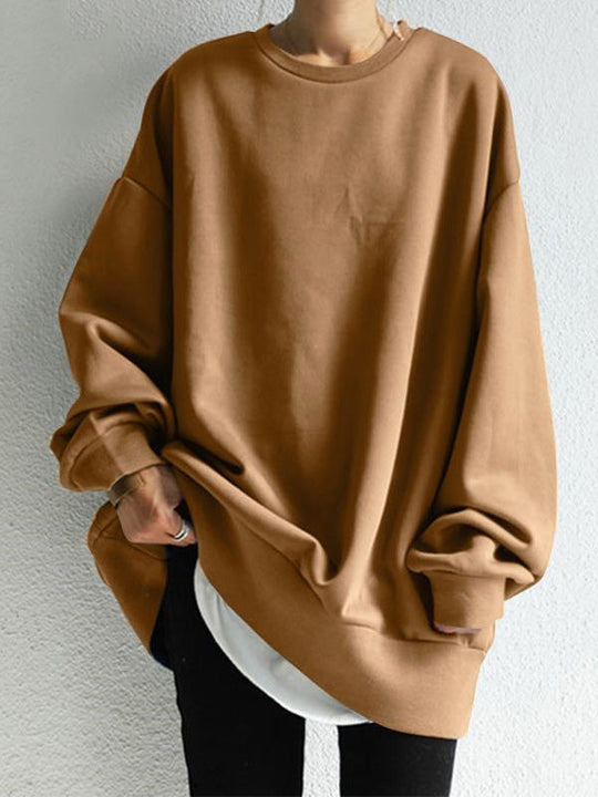 Damen Sweatshirt Mit Rundhalsausschnitt Und Lockerer Passform