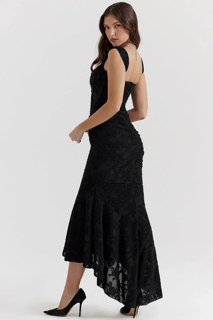 Damen Maxikleid mit leichtem Stoff und stilvollem Look