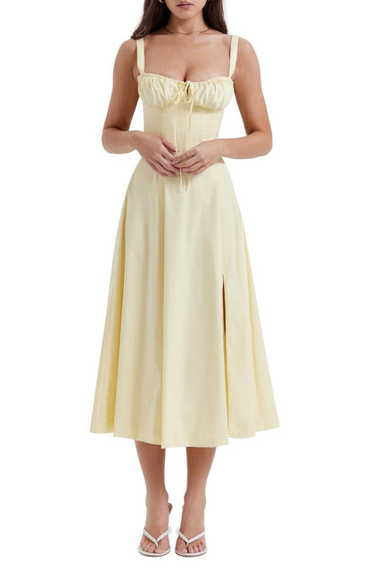 Florales Bustier Midriff Cutout Bodycon Kleid