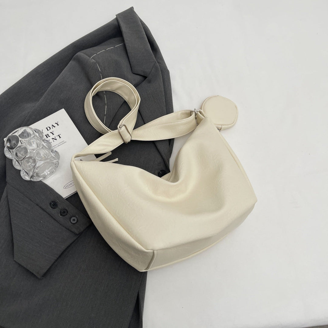 Trendige runde Schultertasche mit Minibörse für Damen