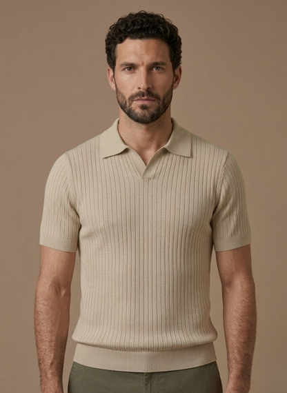 Leichtes Herren-Poloshirt aus Rippstrick