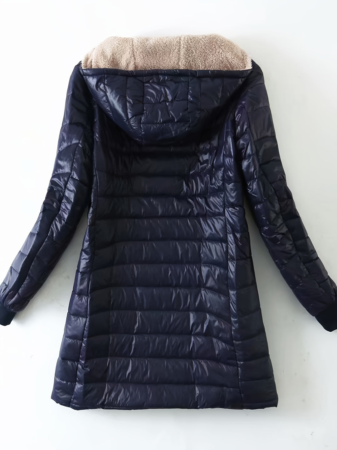 Steppjacke mit Kapuze und Reißverschluss für Damen