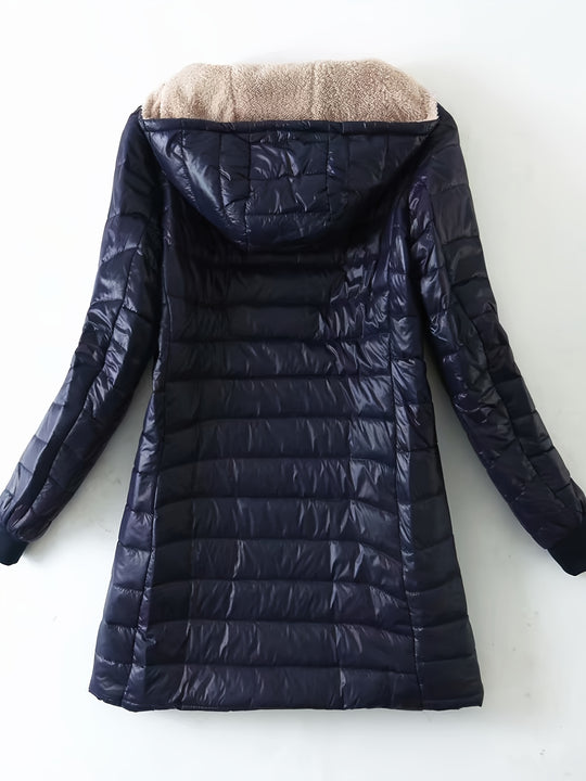 Steppjacke mit Kapuze und Reißverschluss für Damen