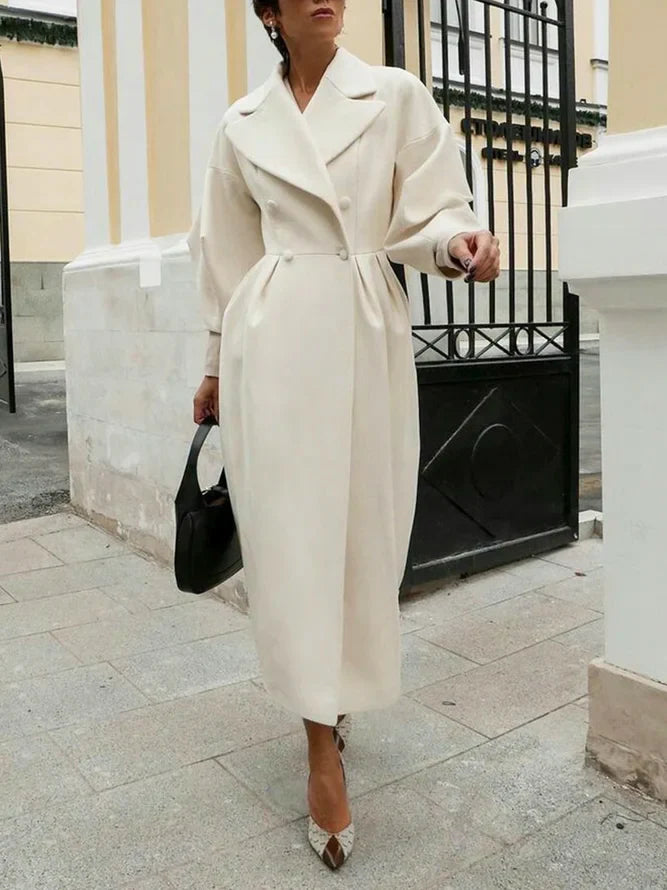 Damen Langer Wintermantel Mit Klassischem Design