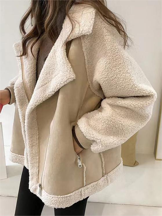 Damen Oversize Jacke Mit Reverskragen Und Vintage Design