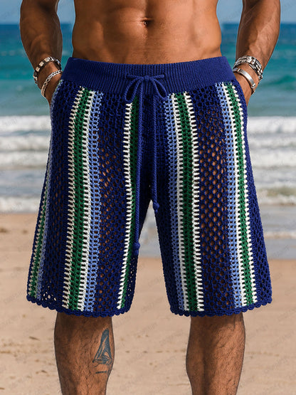 Nahaufnahme der Strickstruktur der Herren Shorts
