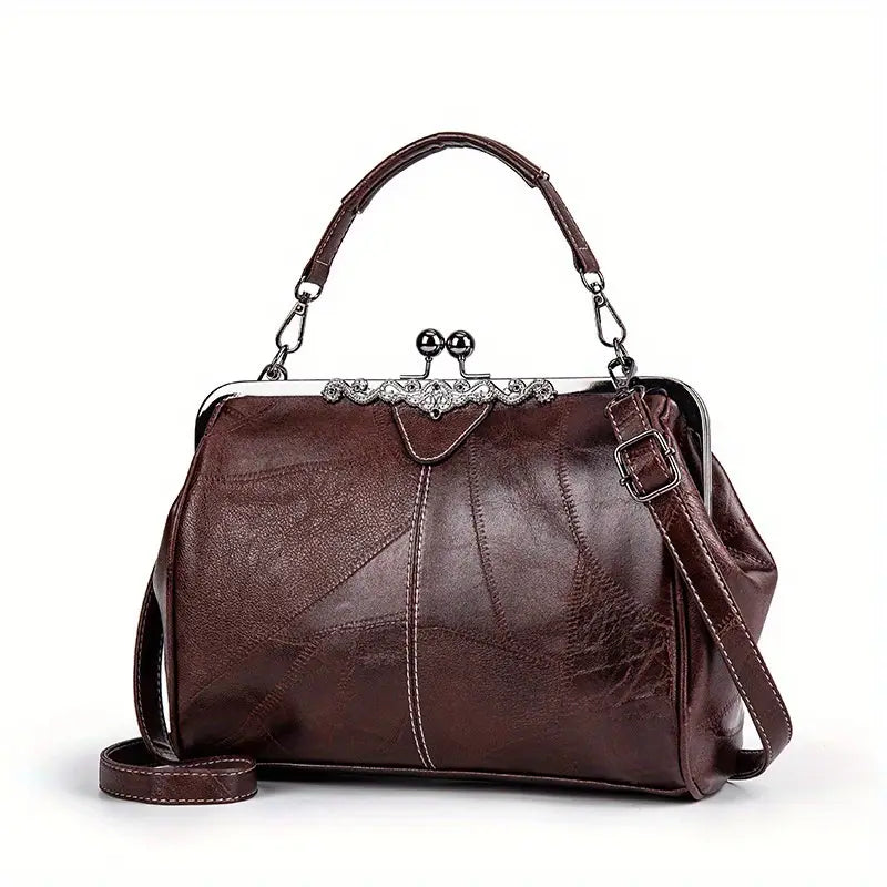 Elegante Vintage-Handtasche mit Kussverschluss für Damen