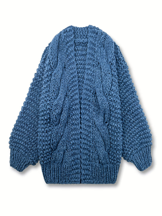Grobstrick Cardigan mit geometrischem Muster für Damen