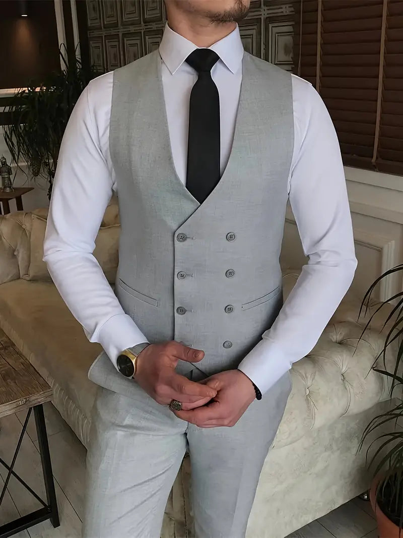 Herren Anzug Dreiteilig Mit Blazer Weste Und Hose