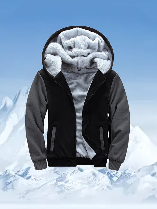 Warmer Sherpa-Hoodie mit Reißverschluss für Herren
