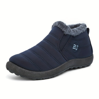 Gefütterte Slip-On Schneestiefel mit Profilsohle für Damen