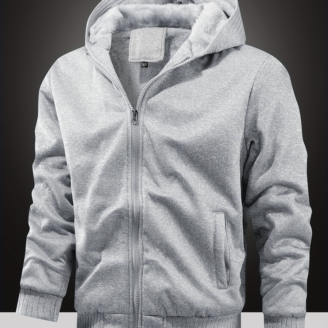 Warmer Sherpa-Hoodie mit Reißverschluss für Herren