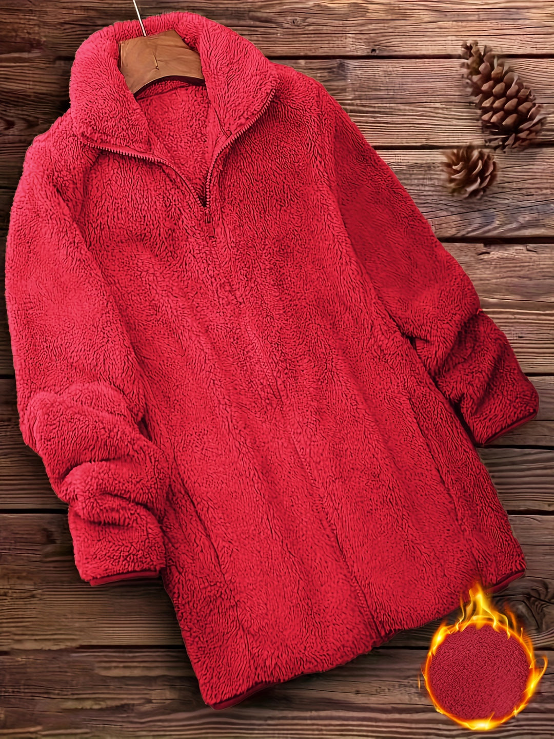 Gefütterte Winterjacke mit Reißverschluss für Damen
