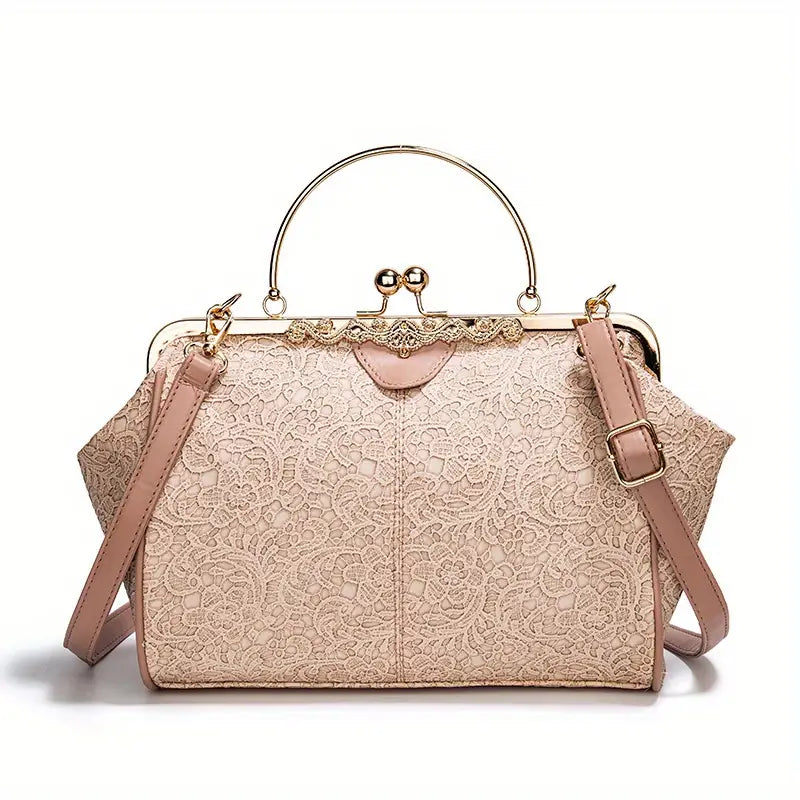 Elegante Vintage-Handtasche mit Kussverschluss für Damen