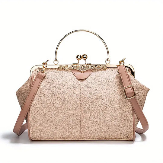 Elegante Vintage-Handtasche mit Kussverschluss für Damen