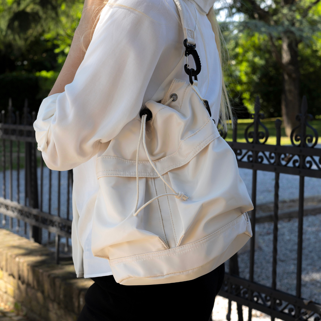 Nylon Kordelzug-Beuteltasche mit abnehmbarem Griff und Schultergurt