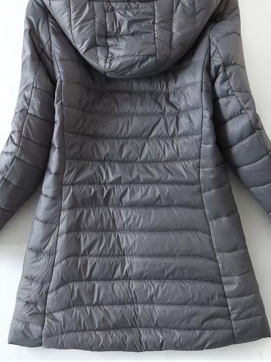 Steppjacke mit Kapuze und Reißverschluss für Damen
