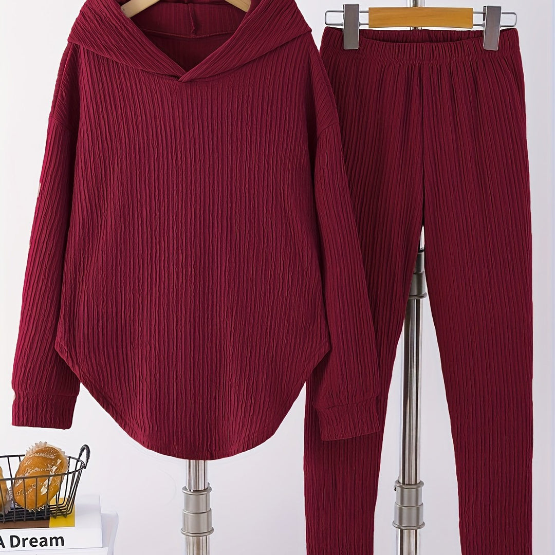 Zweiteiliges Set mit Kapuzenoberteil und Leggings für Damen