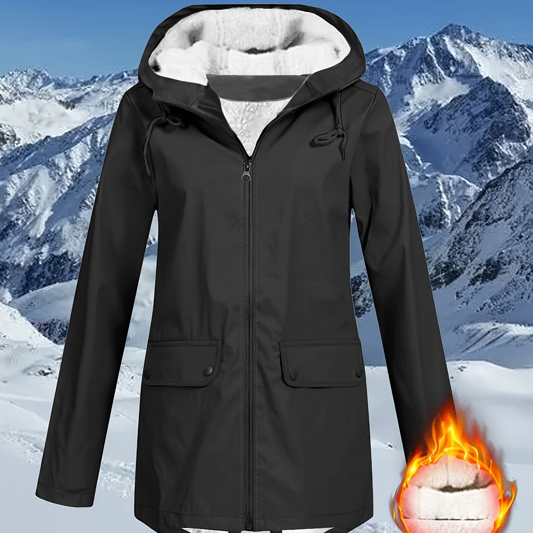 Windbreaker Jacke mit Kapuze und Reißverschluss für Damen