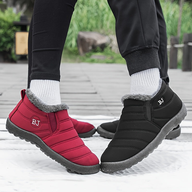 Gefütterte Slip-On Schneestiefel mit Profilsohle für Damen