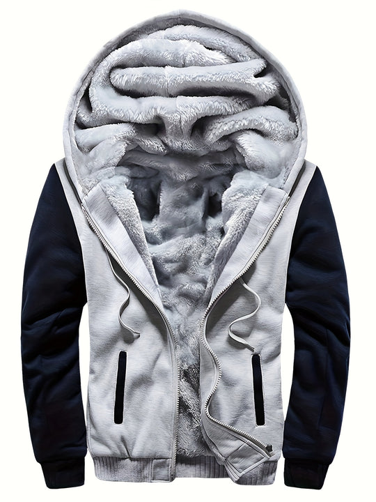 Warme Camouflage Fleecejacke mit Kapuze für Herren