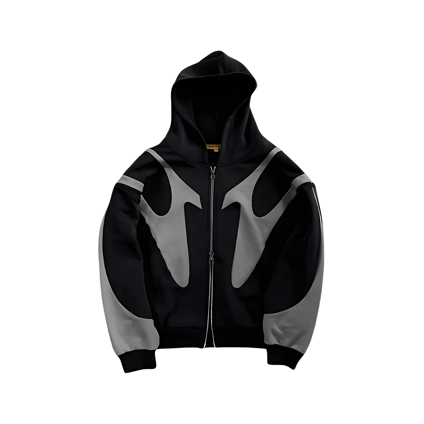 Herren moderner Kapuzenpullover mit Reißverschluss und Grafikdruck