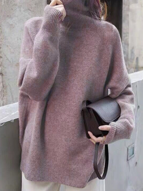 Damen Rollkragenpullover Mit Lockerem Schnitt
