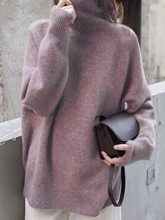 Damen Rollkragenpullover Mit Lockerem Schnitt