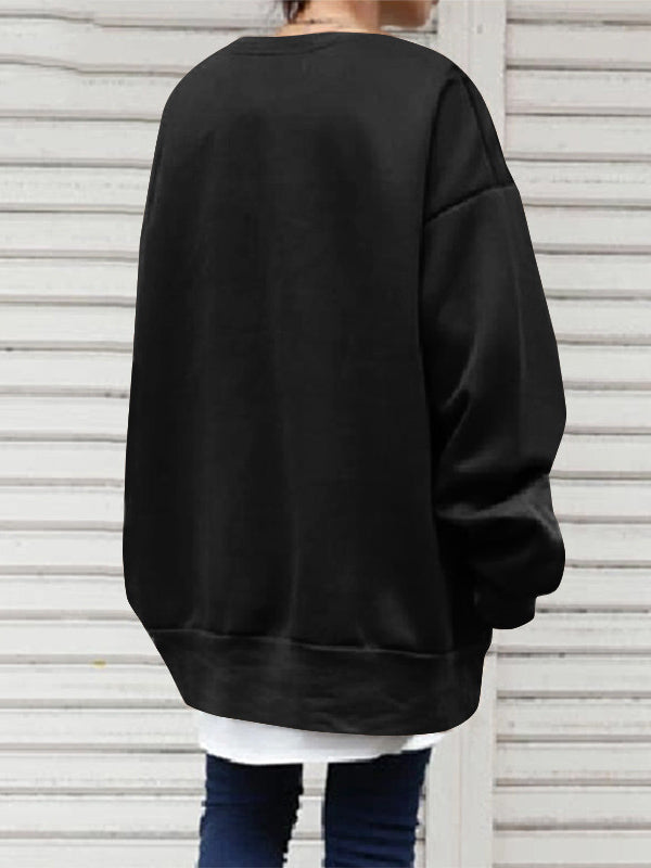 Damen Sweatshirt Mit Rundhalsausschnitt Und Lockerer Passform