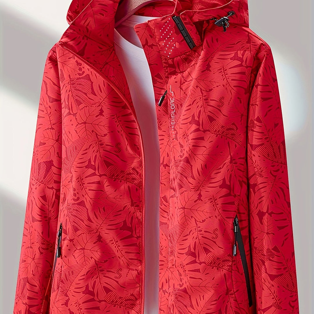 Camouflage Outdoorjacke mit abnehmbarer Kapuze für Damen