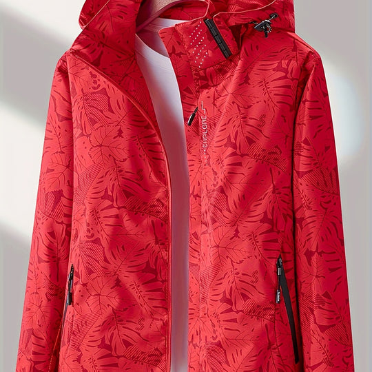 Camouflage Outdoorjacke mit abnehmbarer Kapuze für Damen