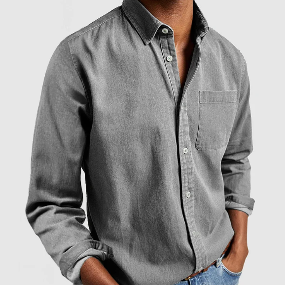 Herren Leinenhemd Leichtes Sommer Casual Hemd