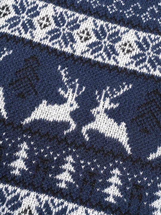Weihnachtspullover mit Rentier- und Schneeflockenmuster für Herren