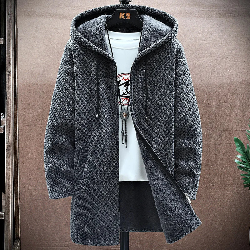 Herren Kapuzenjacke Mit Weichem Fleecefutter