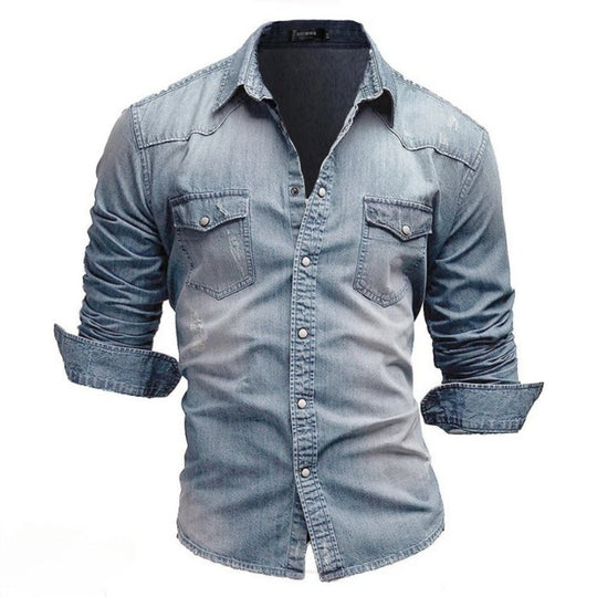 Herren Jeanshemd Mit Klassischem Design